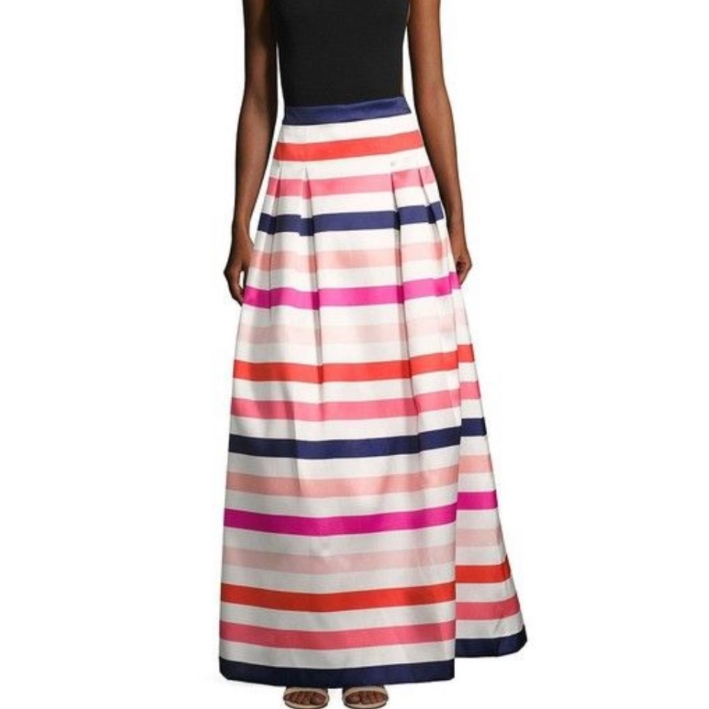 Eliza j striped maxi skirt